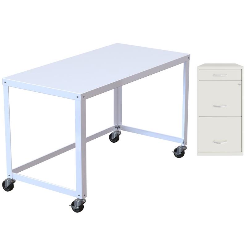 Home Square 2-Piece Set with Mobile Desk & 3 Drawer File Cabinet