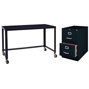 Home Square 2-Piece Set with Mobile Desk and 2 Drawer File Cabinet