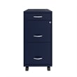 Home Square 2-Piece Set with Mobile Desk & 3 Drawer File Cabinet in Navy