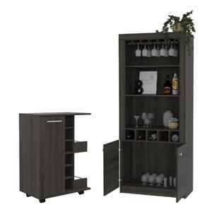 home square 2-piece set with bar cart cabinet and 69
