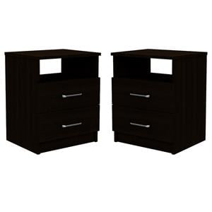 Home Square 2 Drawer Night Stand in Espresso Finish - Set of 2