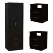 Home Square 3-Piece Set with 2 Nightstands and 2 Door Armoire
