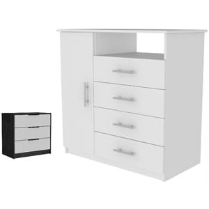 Home Square 2-Piece Set with Four Drawer Dresser and 3 Drawers Dresser