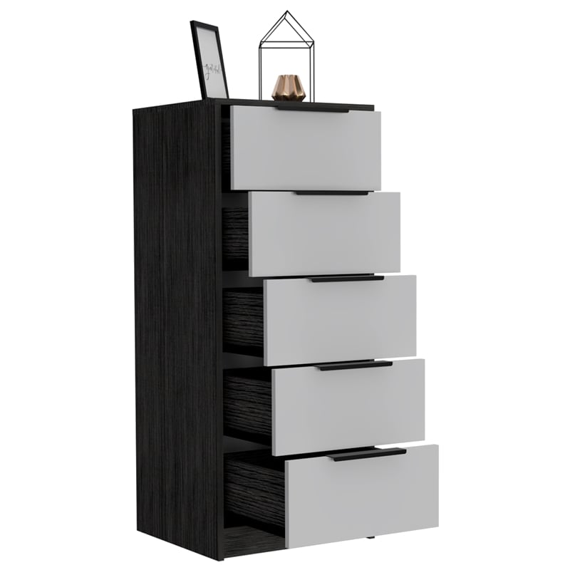 Home Square 2-Piece Set with 5 Drawers Dresser and Shoe Rack With Mirror