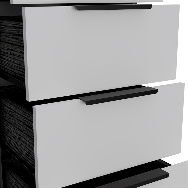 Home Square 2-Piece Set with 5 Drawers Dresser and Shoe Rack With Mirror