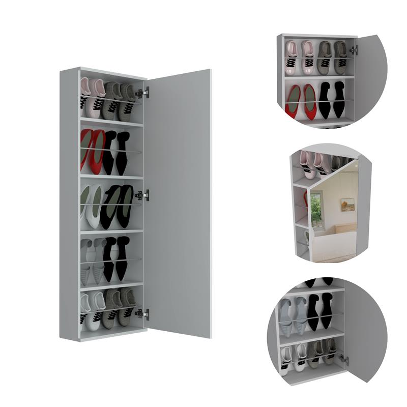 Home Square 2-Piece Set with 5 Drawers Dresser and Shoe Rack With Mirror
