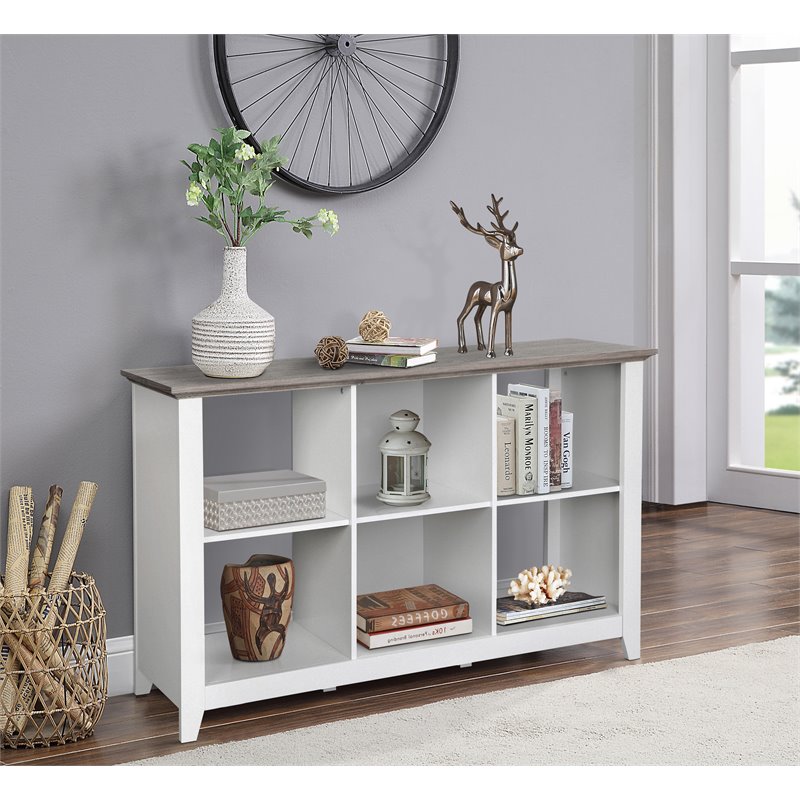 Home Square 2-Piece Set with 6-Shelf Storage Bookcase and Writing Desk