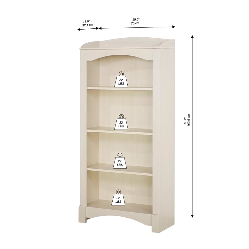 Home Square 2-Piece Set with 4-Shelf Bookcase and Hall Tree Shoe Bench