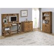 Home Square 2-Door Farmhouse Wood Bookcase in Rustic Brown - Set of 2