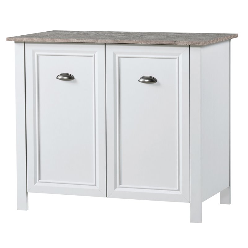 Home Square 2-Piece Set with 2-Door Storage Cabinet and Corner Desk