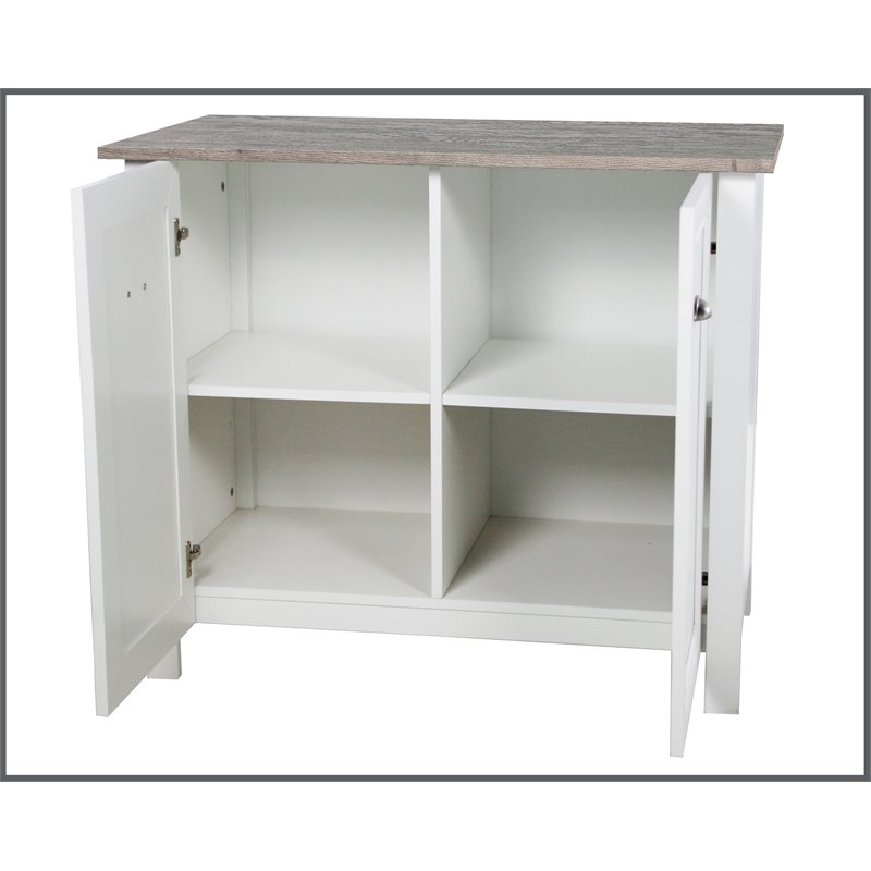 Home Square 2-Piece Set with 2-Door Storage Cabinet and Corner Desk