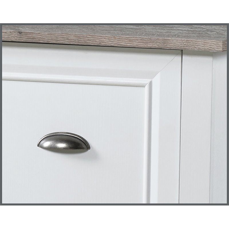 Home Square 2-Piece Set with 2-Door Storage Cabinet and Corner Desk