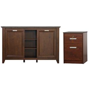 Home Square 2-Piece Set with Credenza File Cabinet & 2-Drawer File Cabinet