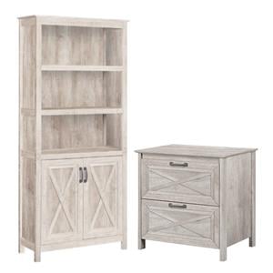 Home Square 2-Piece Set with 2 Door Bookcase and Lateral Filing Cabinet