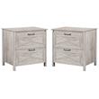 Home Square Wood 2 Drawer Lateral Filing Cabinet in Washed Gray - Set of 2