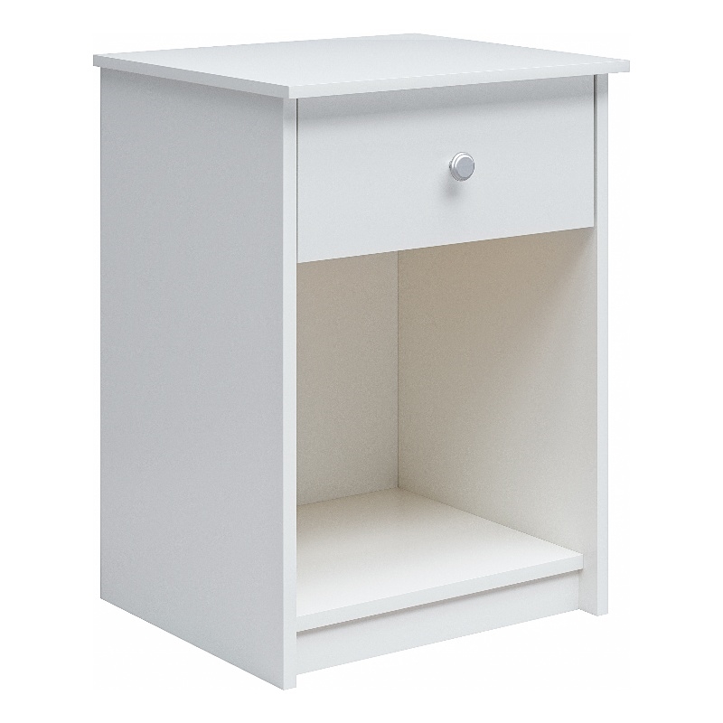 Home Square Nightstand with Drawer in White Finish - Set of 2