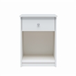 Home Square Nightstand with Drawer in White Finish - Set of 2