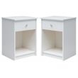 Home Square Nightstand with Drawer in White Finish - Set of 2