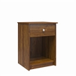 Home Square Nightstand with Drawer in Brown Oak Finish - Set of 2