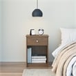 Home Square Nightstand with Drawer in Walnut Finish - Set of 2