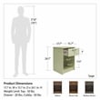 Home Square Nightstand with Drawer in Walnut Finish - Set of 2