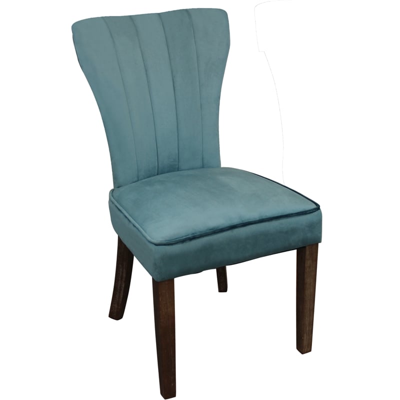 Home Square 9-Piece Set with Square Dining Table & 8 Side Chairs in Teal Blue
