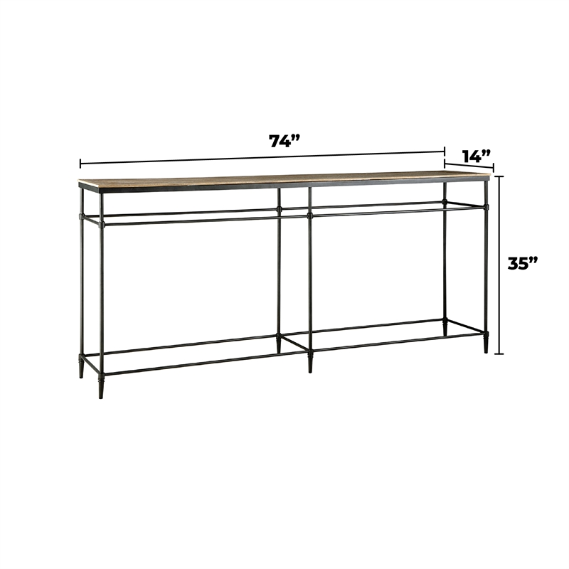 Home Square 2-Piece Set with Round Coffee Table and Sofa Console Table