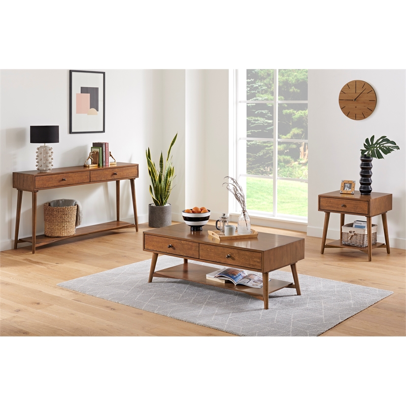 Home Square 4-Piece Set with Coffee Table & 2 End Tables & Console Table