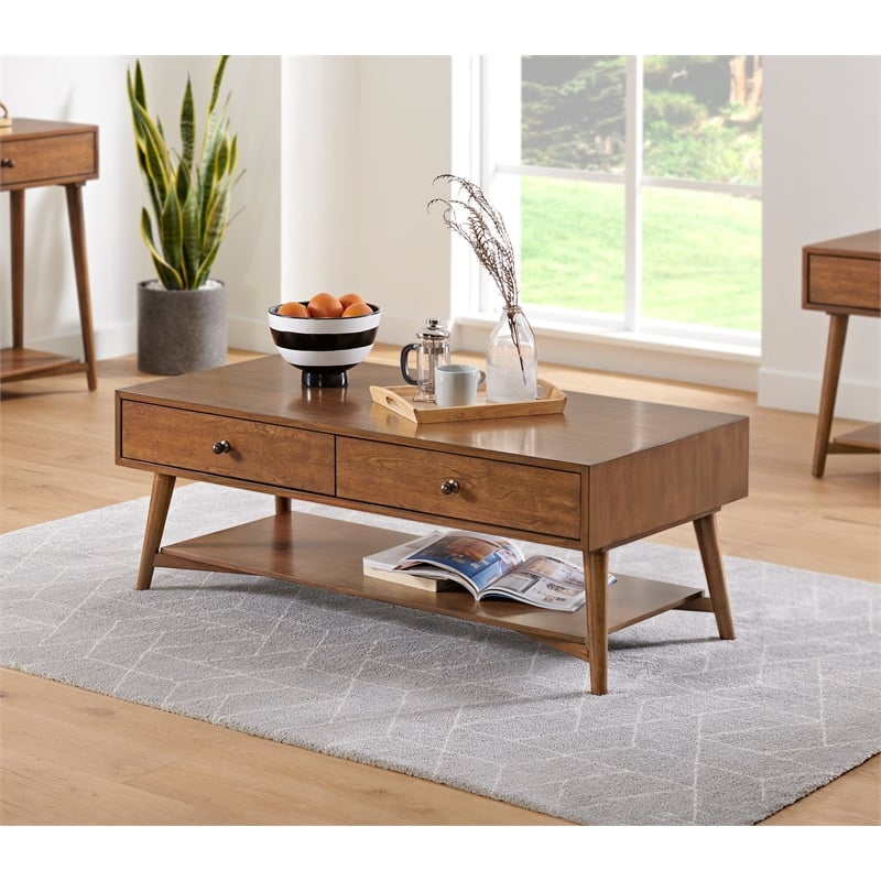 Home Square 4-Piece Set with Coffee Table & 2 End Tables & Console Table