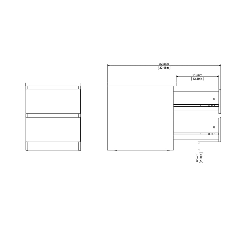 Home Square 3-Piece Set with Double Dresser and 2 Nightstands