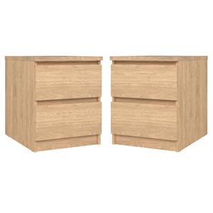 Home Square 2-Drawer Nightstand in Jackson Hickory - Set of 2