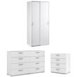 Home Square 3-Piece Set with Space Wardrobe & Dresser & Chest in White
