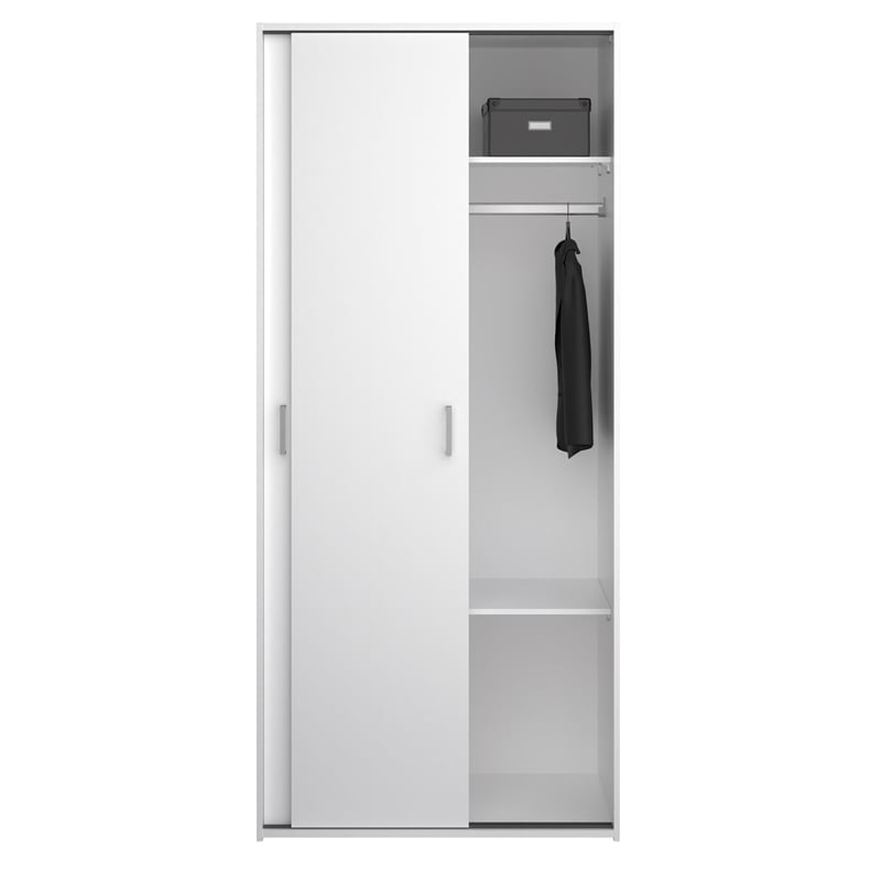 Home Square 2-Piece Set with Space Wardrobe and Double Dresser in White
