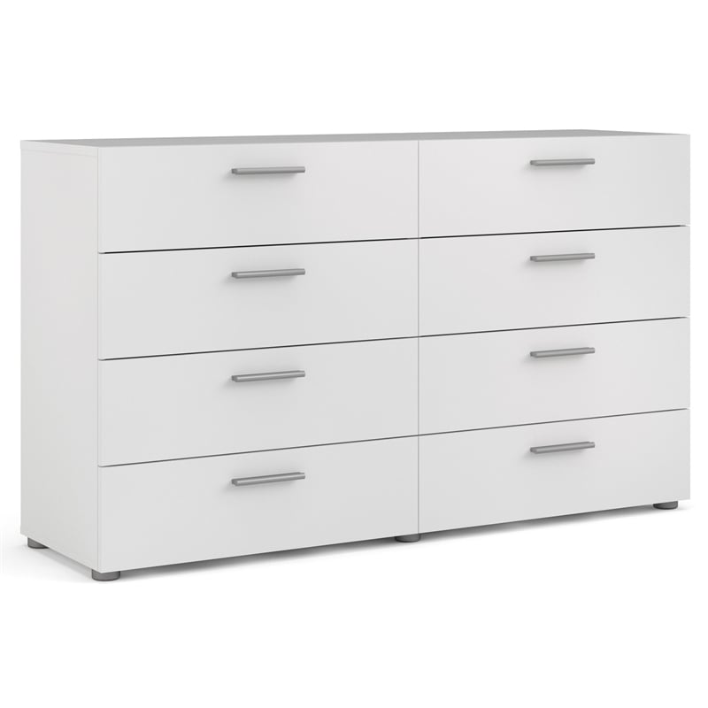 Home Square 2-Piece Set with Space Wardrobe and Double Dresser in White