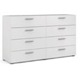 Home Square 2-Piece Set with Space Wardrobe and Double Dresser in White
