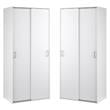 Home Square Space Wardrobe with 2 Sliding Doors in White - Set of 2