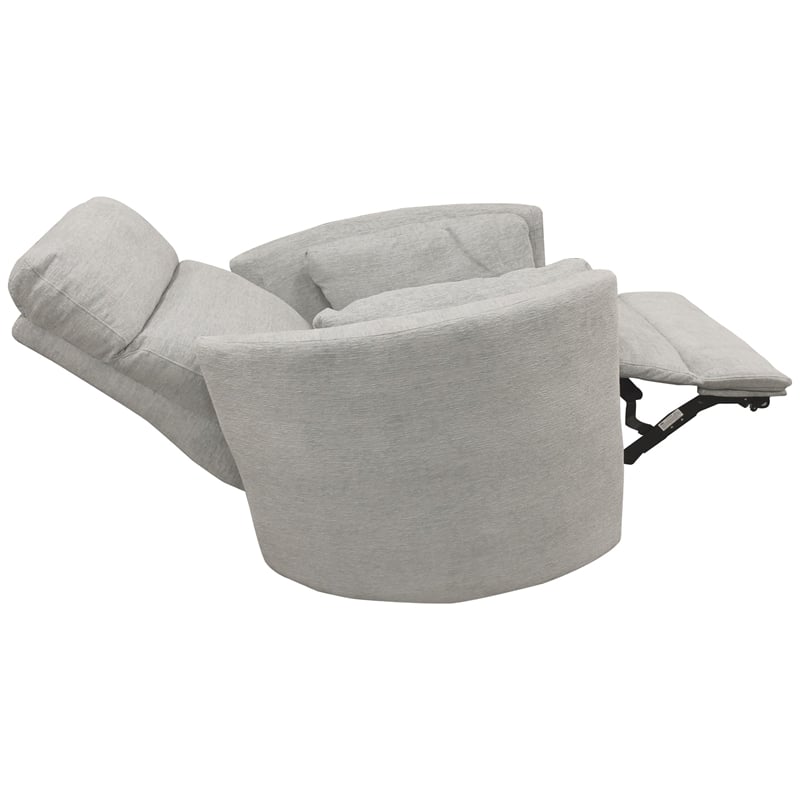 Home Square Polyester Swivel Glider Recliner in Mineral White - Set of 2