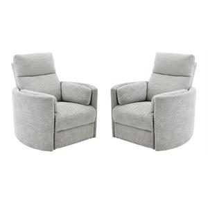 home square polyester swivel glider recliner - set of 2