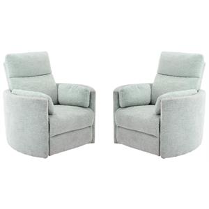 home square polyester swivel glider recliner - set of 2