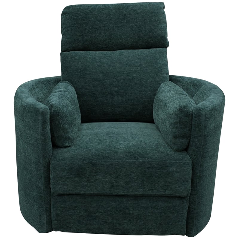 Home Square Polyester Swivel Glider Recliner in Peacock Blue - Set of 2