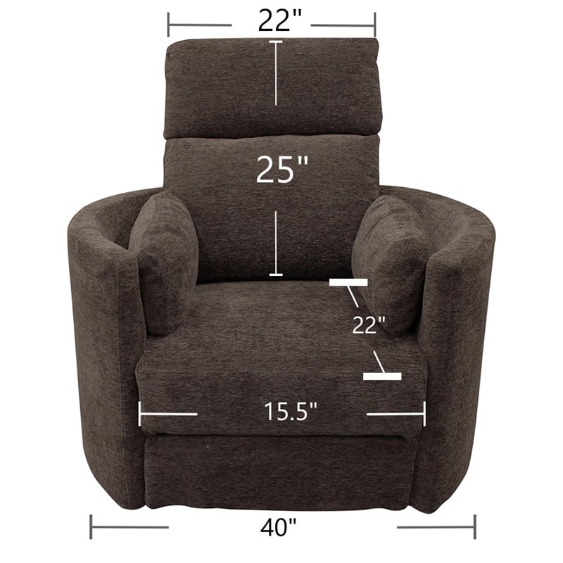 Home Square Polyester Swivel Glider Recliner in Brown - Set of 2