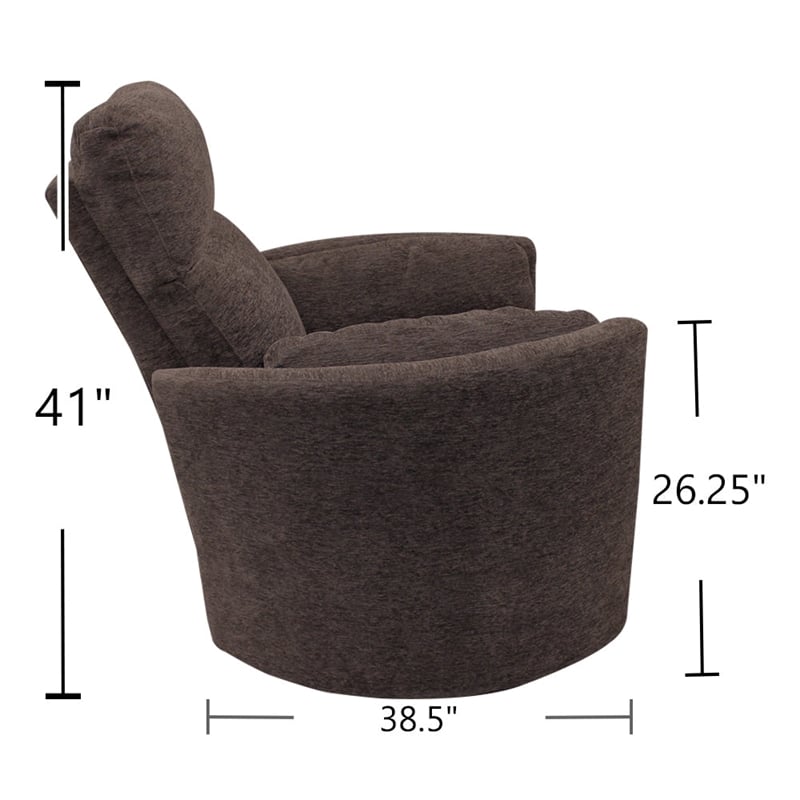Home Square Polyester Swivel Glider Recliner in Brown - Set of 2