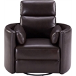 Home Square Leather Cordless Swivel Glider Recliner in Brown - Set of 2