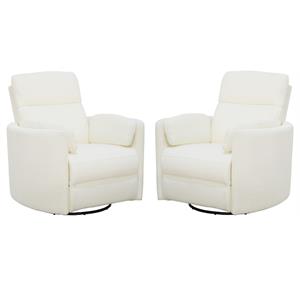 home square fabric swivel glider recliner in multi-color - set of 2