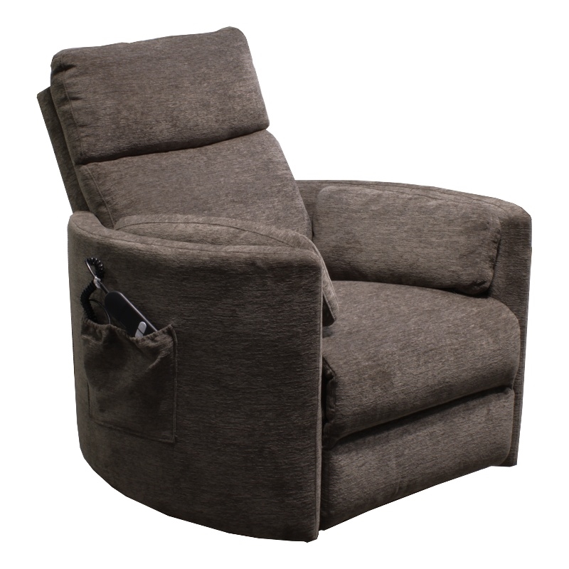 Home Square Fabric Lift Recliner in Brown & Krypton - Set of 2