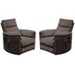 Home Square Fabric Lift Recliner in Brown & Krypton - Set of 2