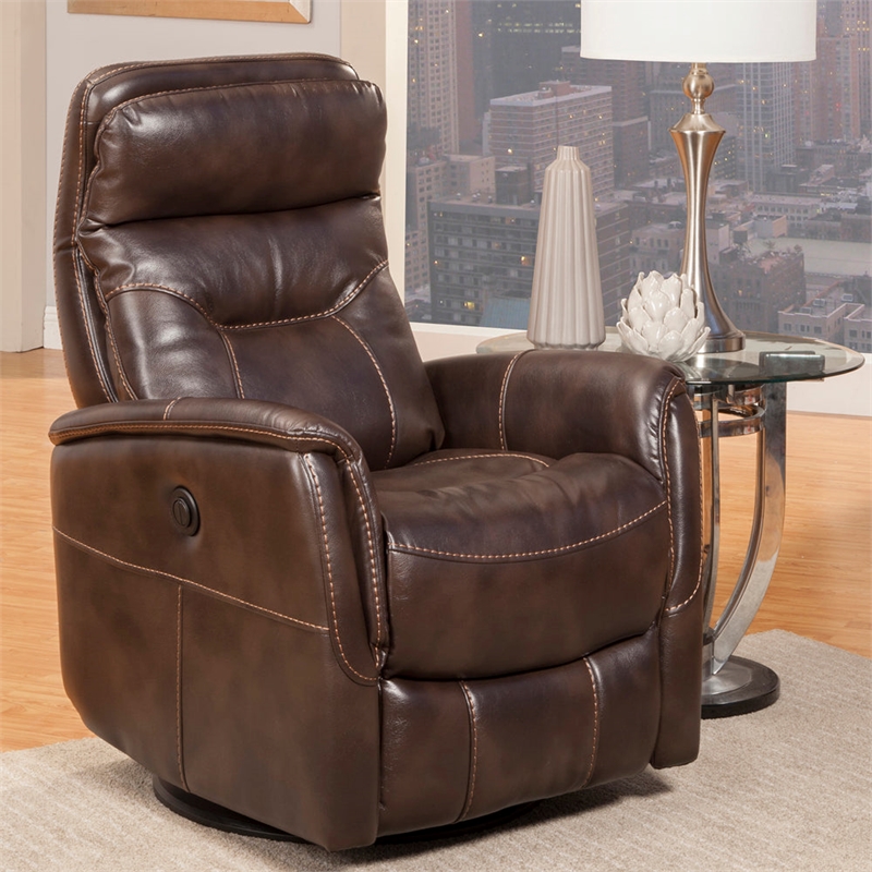 Home Square Swivel Glider Recliner in Truffle Brown - Set of 2