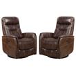 Home Square Swivel Glider Recliner in Truffle Brown - Set of 2