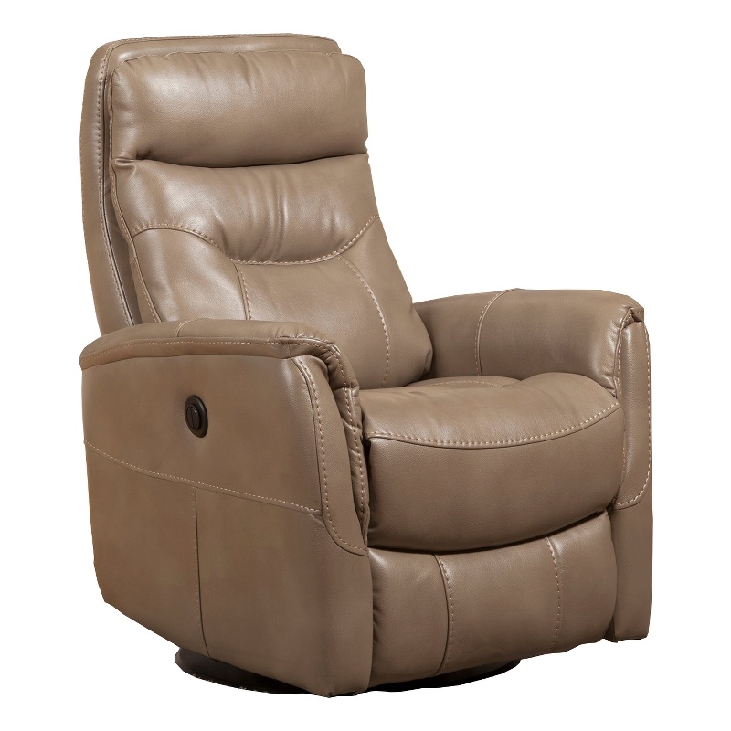 Home Square Polyester Swivel Glider Recliner in Linen Brown - Set of 2