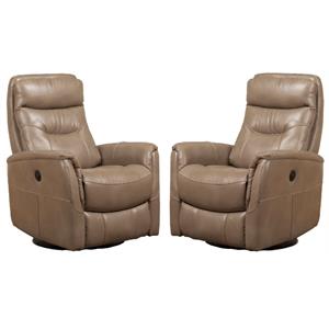 home square modern leather polyester swivel glider recliner - set of 2